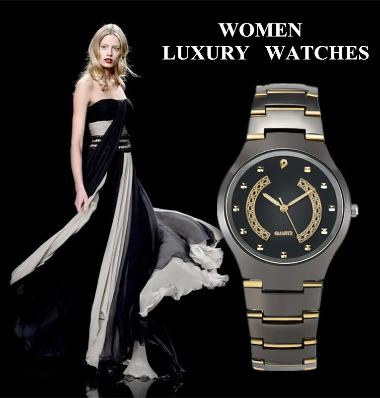 

Fashion Quartz Women Elegant Watch Stainless Steel Luxury Watch Bullion Decoration Analog Female WristWatch Mujer Black Clock