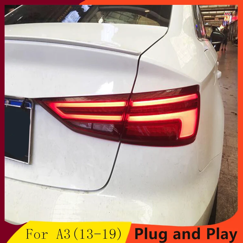 Автомобиль Стайлинг для AUDI A3 задние фонари 2013-2019 светодиодный фонарь светодиодные задние фары с динамическим сигнал поворота