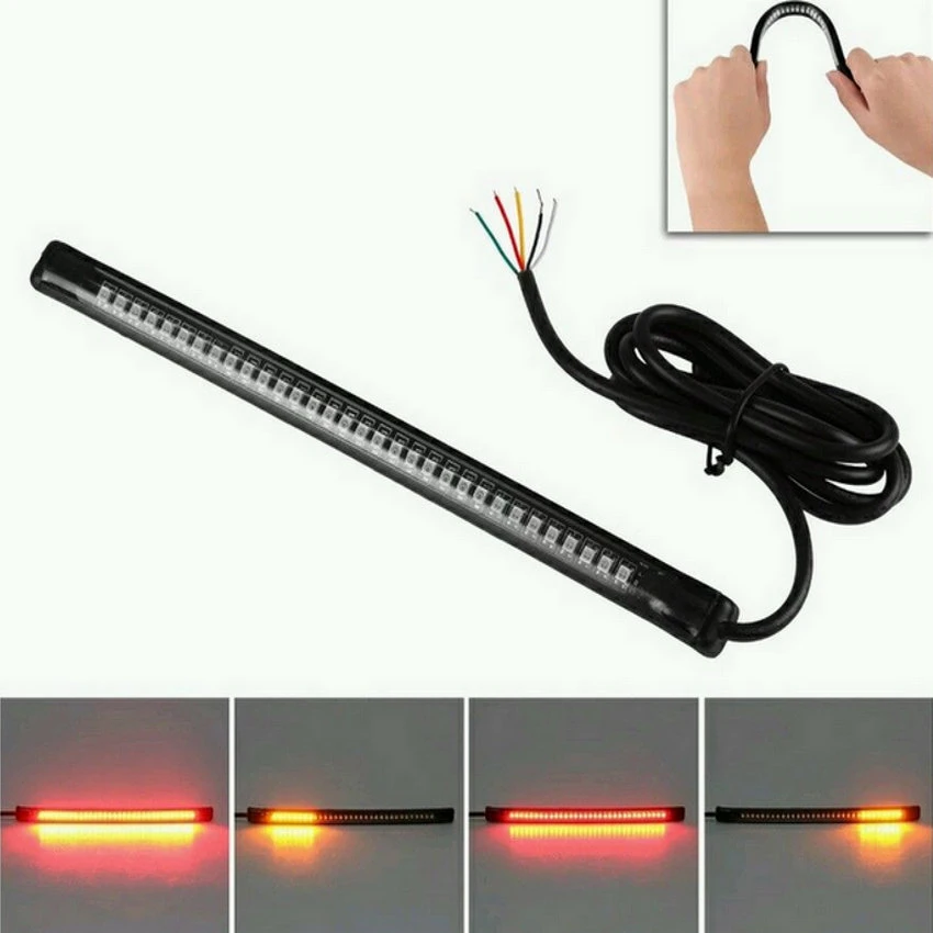 Tira Led Luz Freno Intermitentes Secuenciales Moto Caferacer Tira Led Luz Freno Intermitentes Secuenciales Moto Caferacer