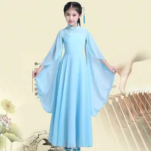 Древней китайской династии Тан традиционный наряд ханьфу платье для девочек традиционное китайское в народном стиле сказочное платье принцессы Элегантный синий Гучжэны танца Костюмы