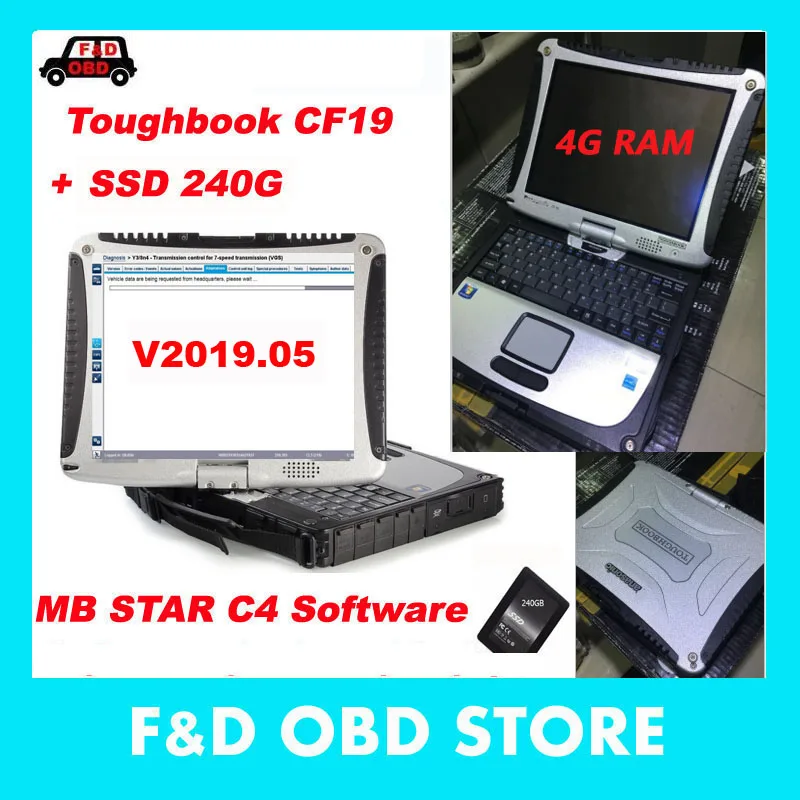 

Best Toughbook Panaso-nic CF 19 CF19 CF-19 4GB RAM laptop with full softwares installed wekk in 512GB SSD for MB Star C4