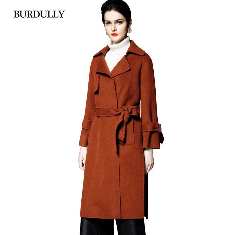 BURDULLY Casaco Feminino Inverno Для женщин шерсть кашемировое пальто зима 2018 новые женские