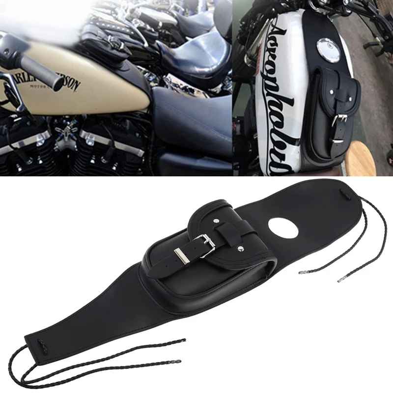 

Motorcycle PU Leather Fuel Tank Cover Bag Waterproof Tank Chap Cover Tool for XL883/1200 X 48 Davidson Dyna Sportster