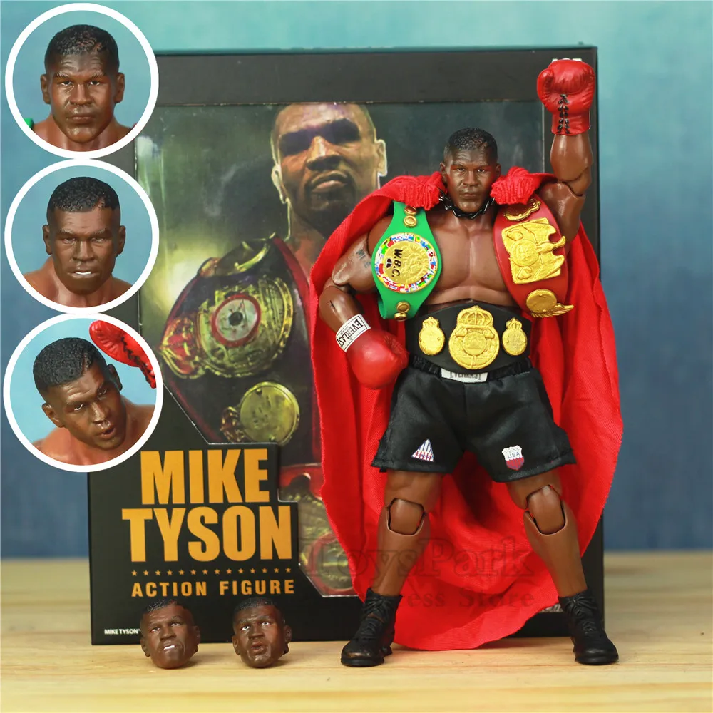 

1/12 Boxing Champion Mike Tyson 6" Action Figure KO's Storm Collectibles with 3 Head Sculpt Heavyweight World Championship Belt