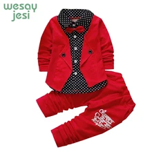 

2018 children set clothing kids casual Long Sleeve Bow fake two-piece formal Gentleman 2Pcs/set children toddler Suits Costume