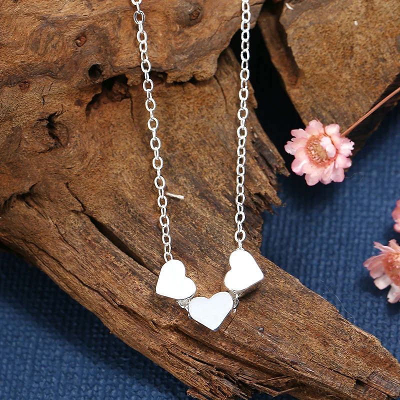 

925 Sterling Silver Necklace Pendant For Women Men Heart pendant Trendy Adjustable Chain Choker For Girls Gift Jewelry