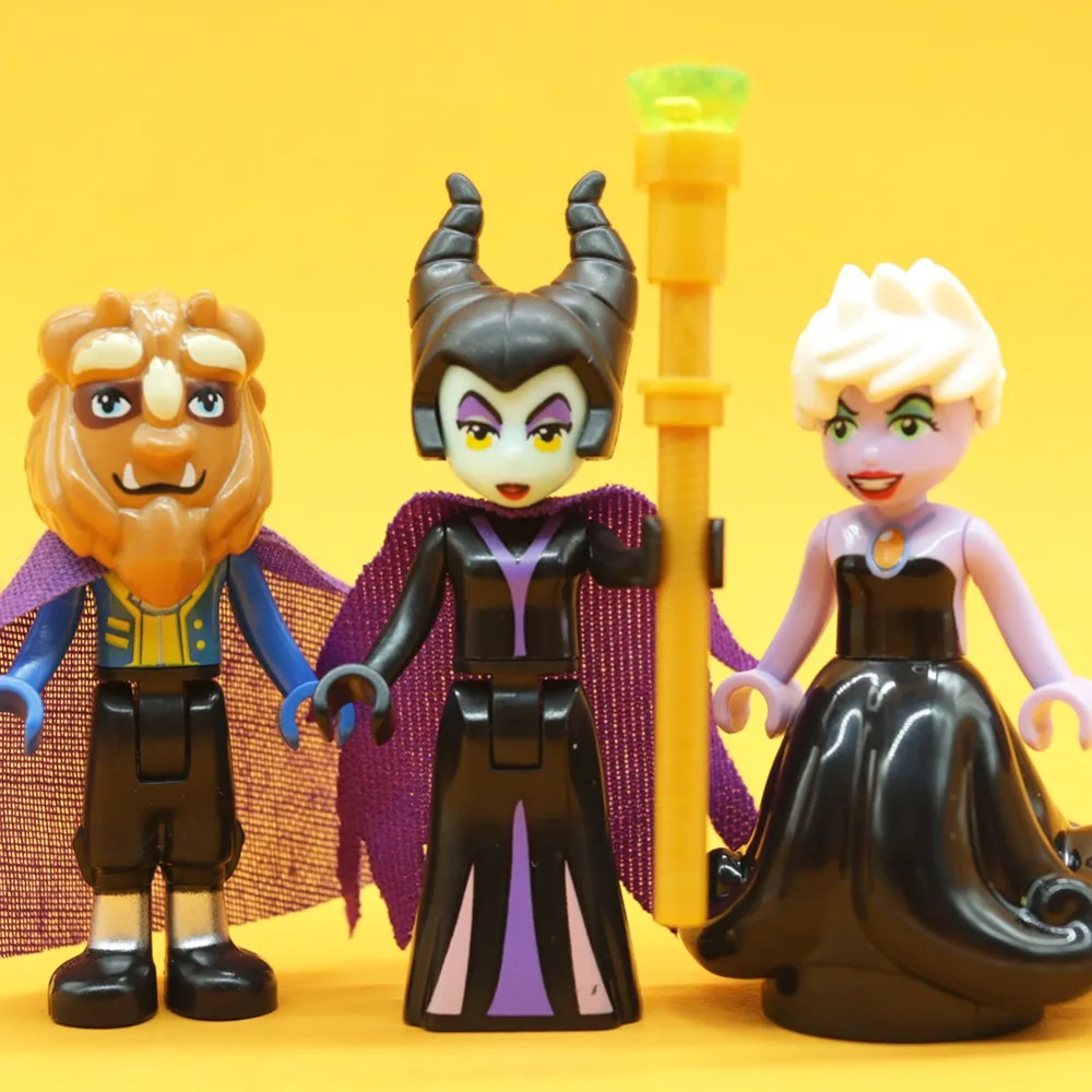 2019 Legoly Friends Playmobil Princess Series cartoon Building Blocks Witch Maleficent Figures Toys for Girls mini bricks gifts 2019 Legoly Friends Playmobil Princess Series cartoon Building Blocks Witch Maleficent Figures Toys for Girls mini bricks gifts
