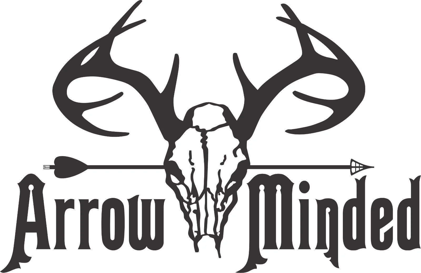 Hunting skull with antler window vinyl decal hunter outdoors sticker