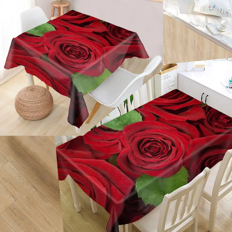Красивый европейский стиль Роза покрытие стола Оксфорд влагостойкая скатерть можно мыть скатерти для свадебное оформление отеля - Цвет: 14