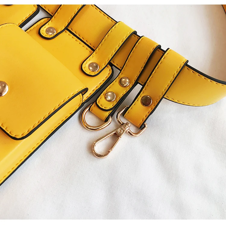 Поясная Для женщин серпантин поясная сумка кожаная сумка модный ремень сумка Для женщин маленький телефон сумка Crossbody сумки B101