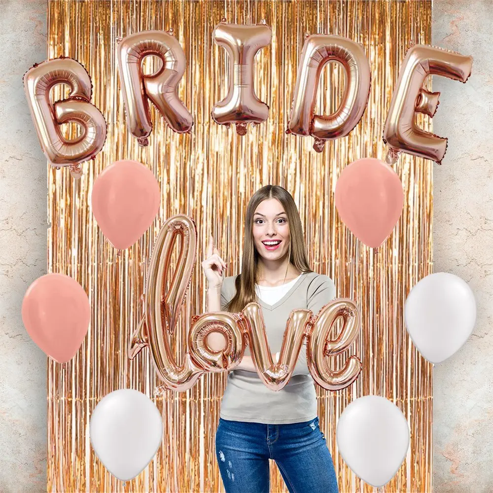 

1set Bride to Be Theme Bachelorette Party linking love Rose Gold Decoration Bride to be Sash Balloon Banner Wedding Decoration