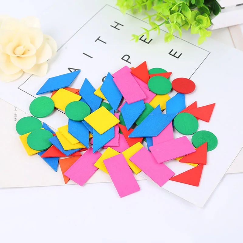 Montessori Wooden Math Puzzle Toys for Children Early Education Teaching Math Toys Wood Sensory Preschool Geometry Gifts 3