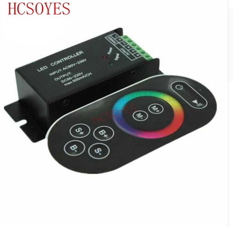 

High voltage AC110V-220V led RGB controller 3ch dimmer with RF touch switch remote control for 3528 5050 rgb led strip lighting