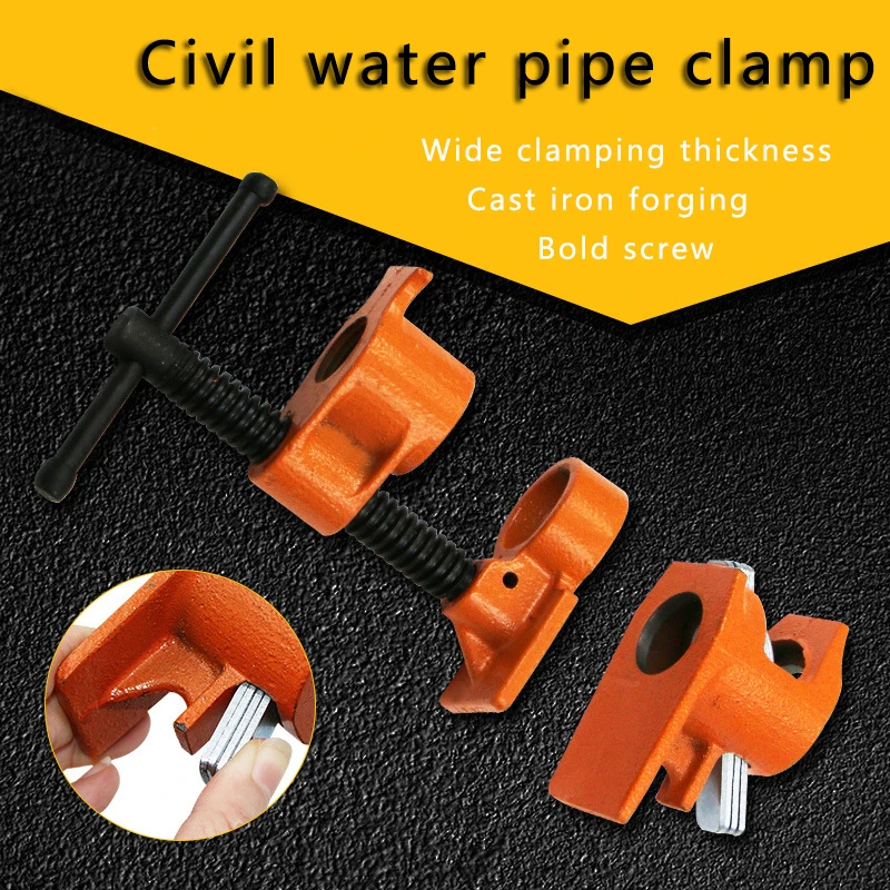 Hot 1/2 3/4 inch Wood Glued Clamp Cast Iron Pipe Heavy Carpentry Carpenter Tool new