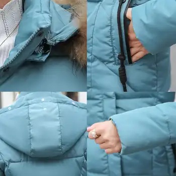 winter jacket women Parkas for Coat Fashion Female Down Jacket With a Hood Large Faux Fur Collar Coat 2019 manteau femme hiver