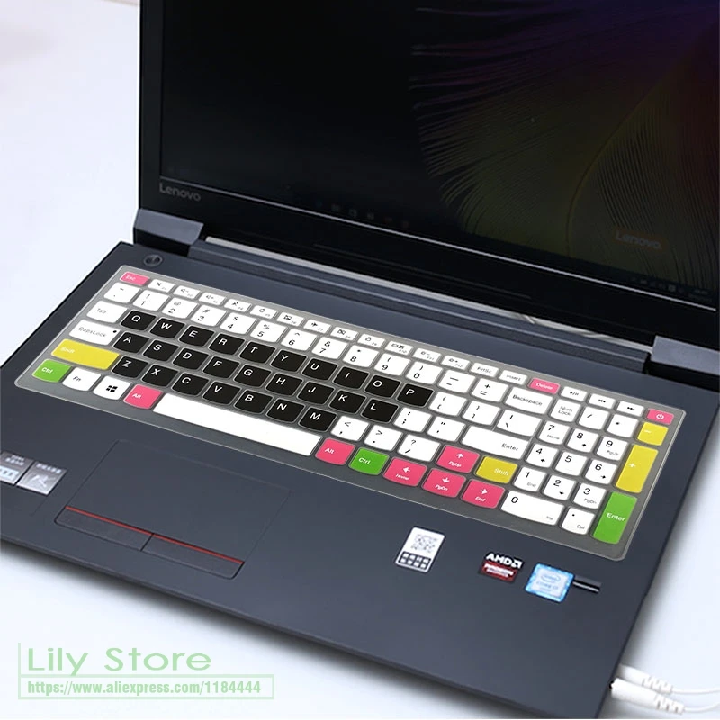 Силиконовый чехол-клавиатура для ноутбука lenovo IdeaPad 510 15," Ideapad 110 17,3" 310 15," Flex 4 15" 110-15 110-17 - Цвет: candyblack