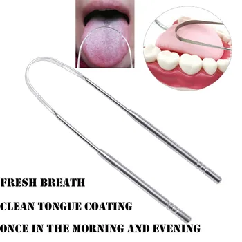 

Tongue Craper Remove Tongue Coating Cleaner Prevent Oral Bacteria Bad Breath Stainless Steel Restoring Oral Hygiene Care Tools