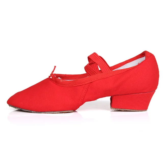 Red Canvas Ballet Dancing Shoes Teacher Dance Shoes Practice Shoes ...