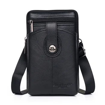 

MEIGARDASS Men Waist Fanny Pack Genuine Leather Small Phone Pouch Shoulder Messenger Crossbody bag Male Travel Belt Waist Bags