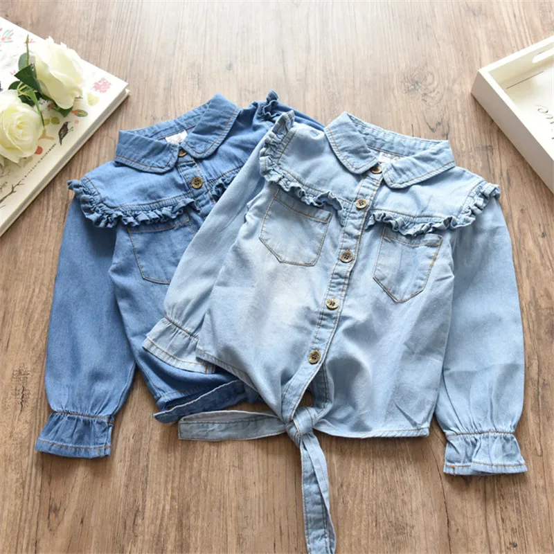 girls denim blouse