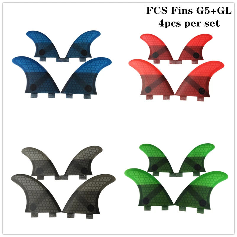 Ласты для серфинга, новинка, FCS G5+ GL в комплекте, 4 цвета, соты, логотипы для серфинга, FCS Quad fin наборы