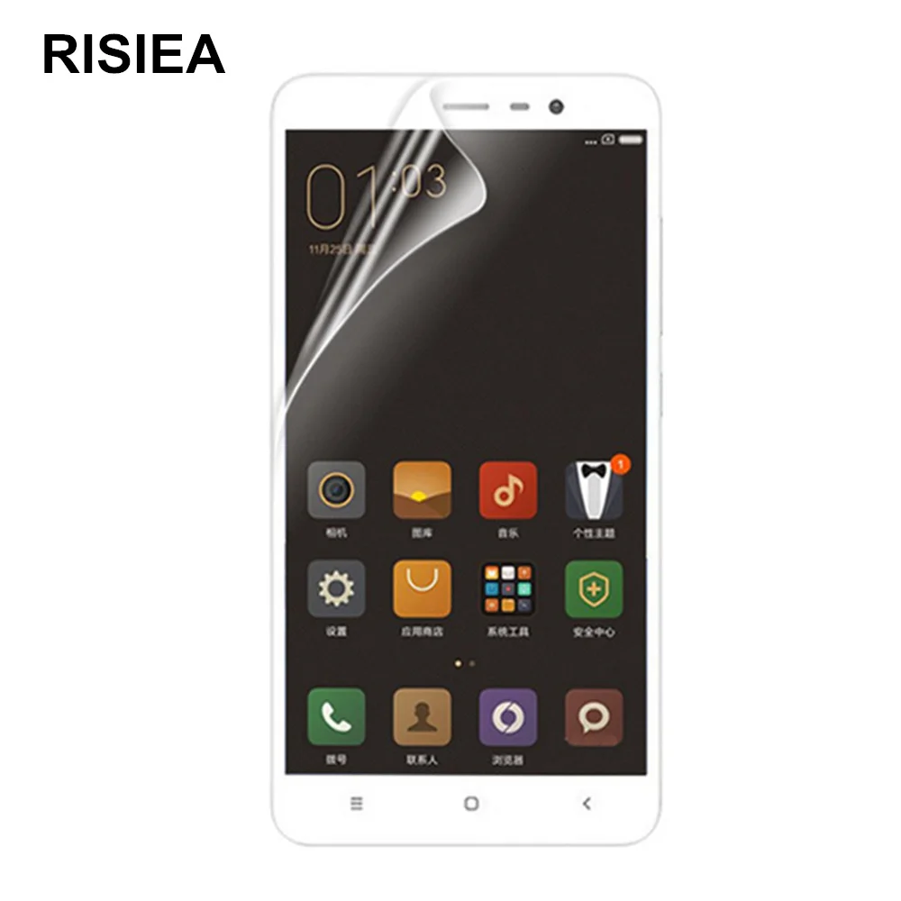 

RISIEA 4pcs clear glossy screen protector Protective Film for xiaomi Redmi Note 4X 4 5 5A 6 7 Pro 6A