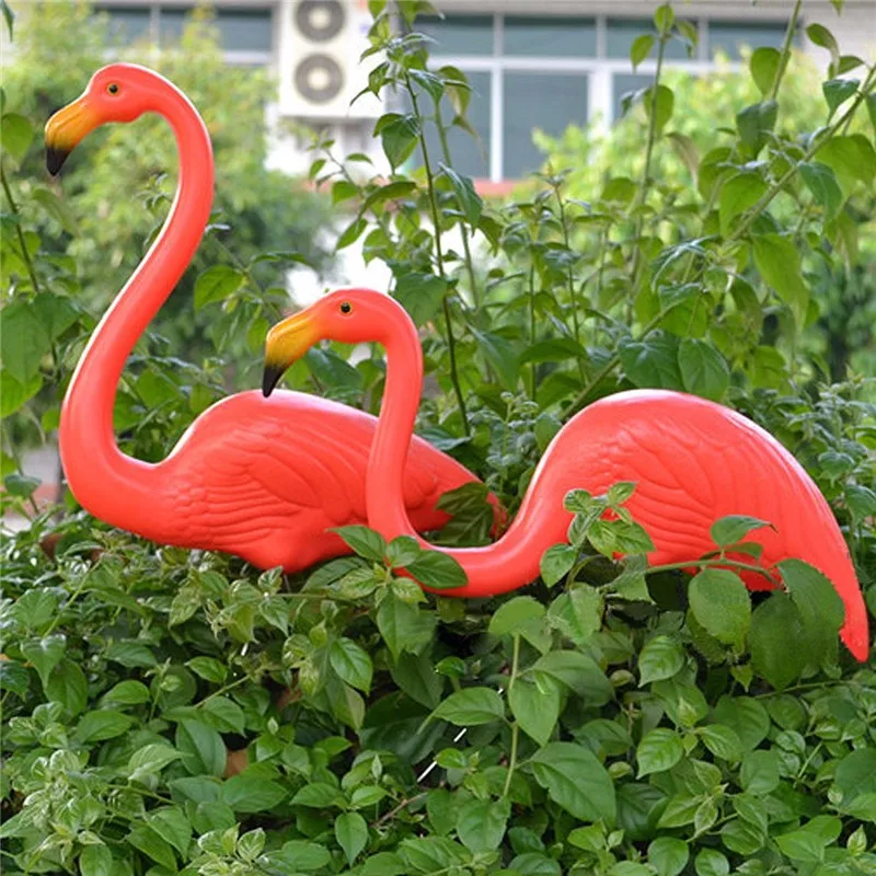 2pcs simulation plastic bright red pink flamingo garden,yard and lawn