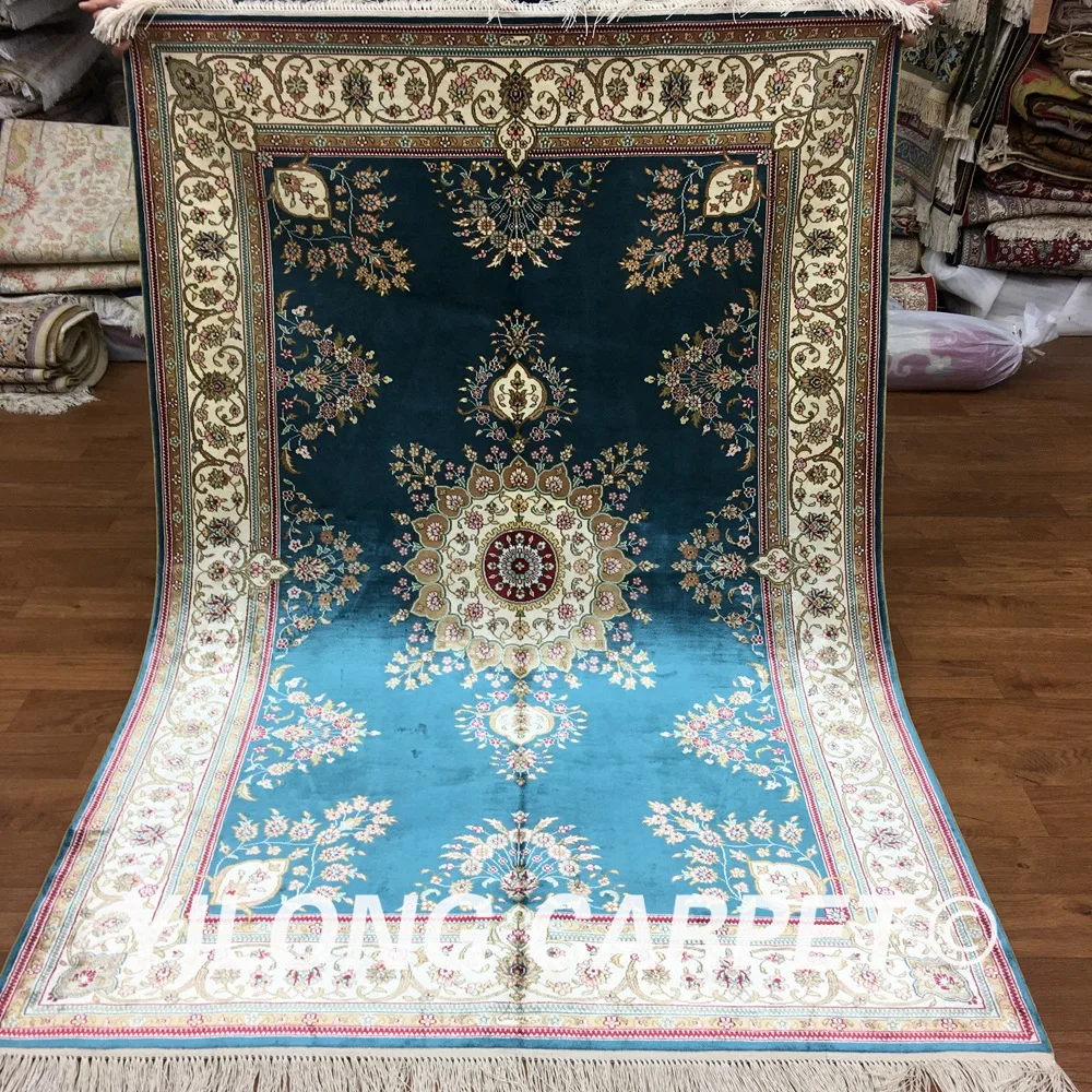 Silk Rug Prices Roselawnlutheran Yilong 4u0027x6u0027 Persian Silk Rugs China Blue Handknotted Handmade Pure Carpet