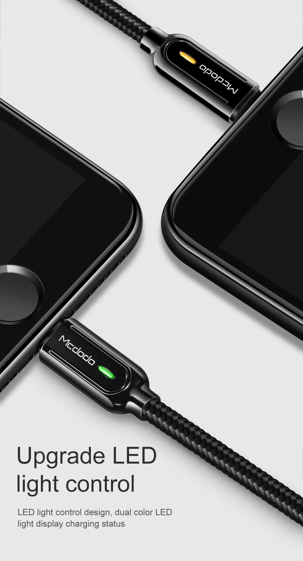 10 шт./лот Mcdodo USB кабель для iPhone X Xs Max XR 2.4A Быстрая зарядка USB зарядное устройство кабель для передачи данных автоматическое отключение USB зарядное устройство светодиодный шнур