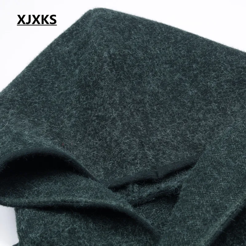 XJXKS, осенне-зимние теплые шерстяные пальто с широкой талией, повседневный стиль, на шнуровке, с карманами, с капюшоном, смесовое пальто