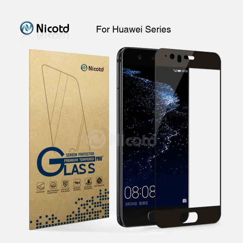 

2Pcs/Lot Full Cover Tempered Glass For Huawei P10 P9 Plus P8 Lite 2017 Mate 8 9 Nova Plus honor 8 Pro 6x Screen Protector Film