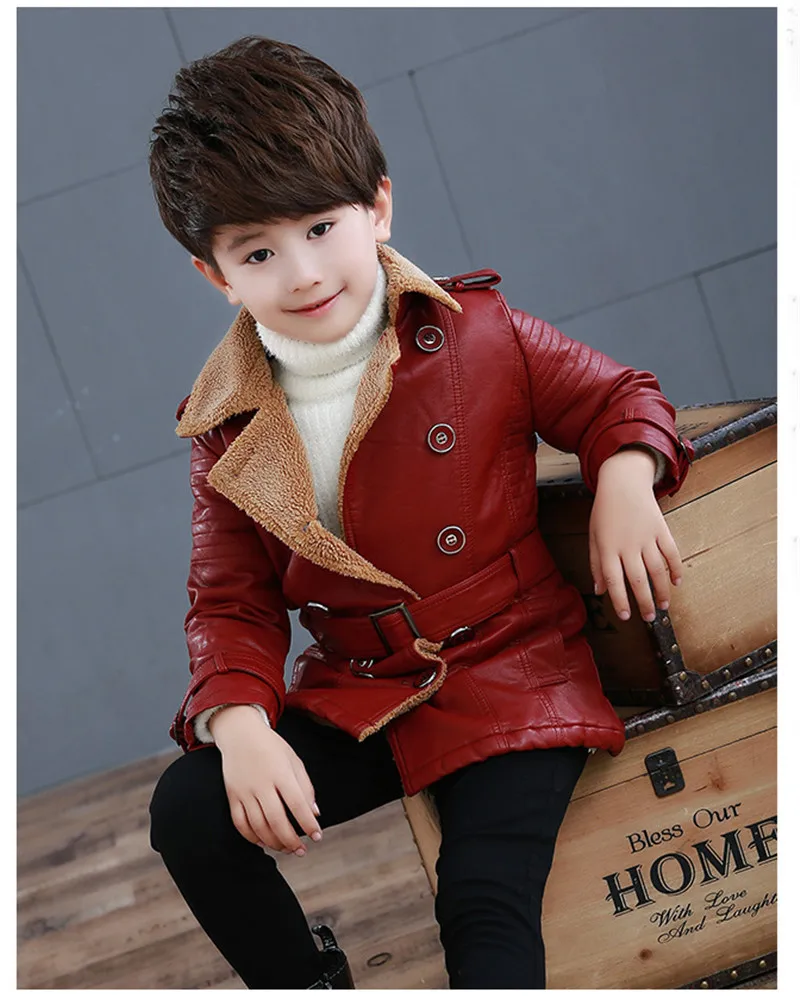 Повседневная Детская куртка; пальто из кораллового бархата; кожаная куртка; пальто для детей от 2 до 8 лет; зимняя одежда для маленьких девочек; теплая верхняя одежда - Цвет: red