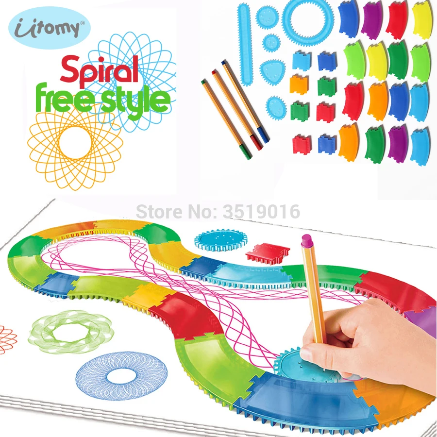 Набор для рисования в виде спирографа 30 шт. аксессуаров и 3 шт.|spirograph drawing|spirograph