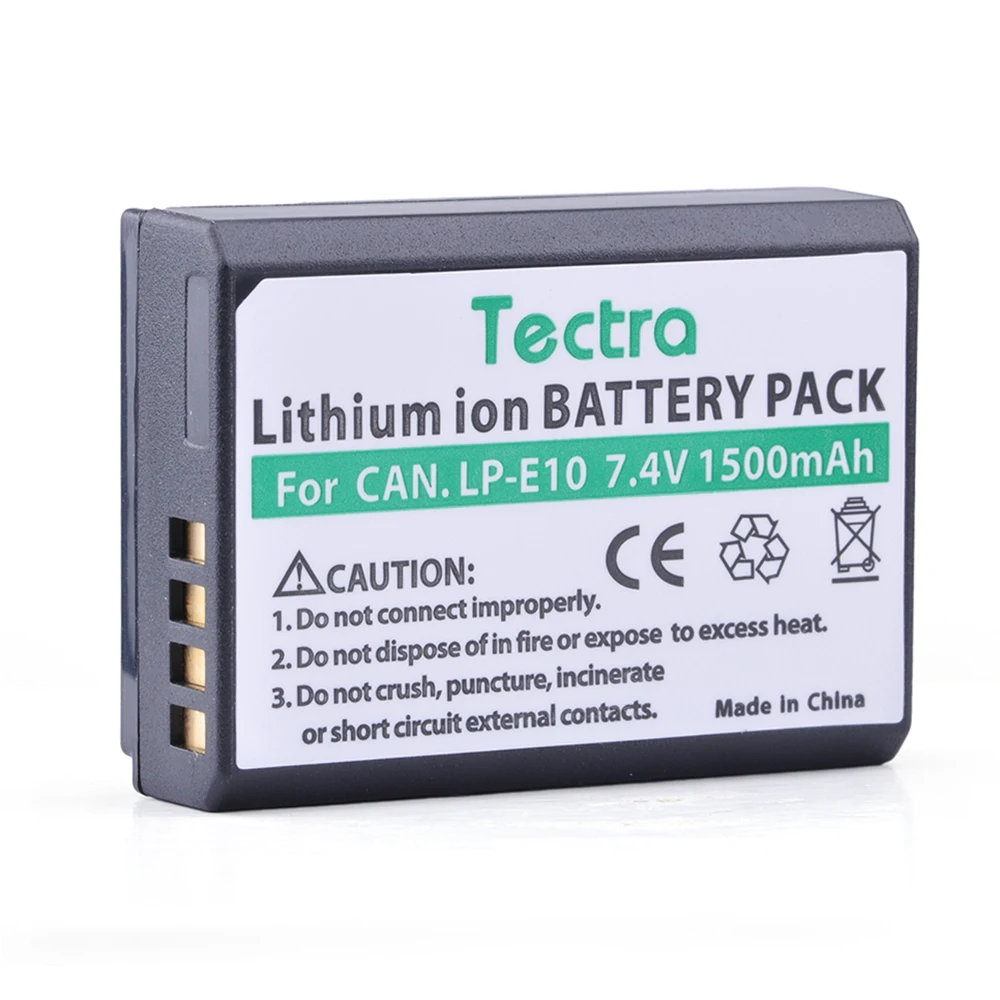 Tectra 1Xlp-E10 Lpe10 Lp E10 Batteria Per Canon Eos Rebel T3 T5 T6 Bacio X50 Bacio X70 Eos 1100D Eos 1200D Eos 1300D