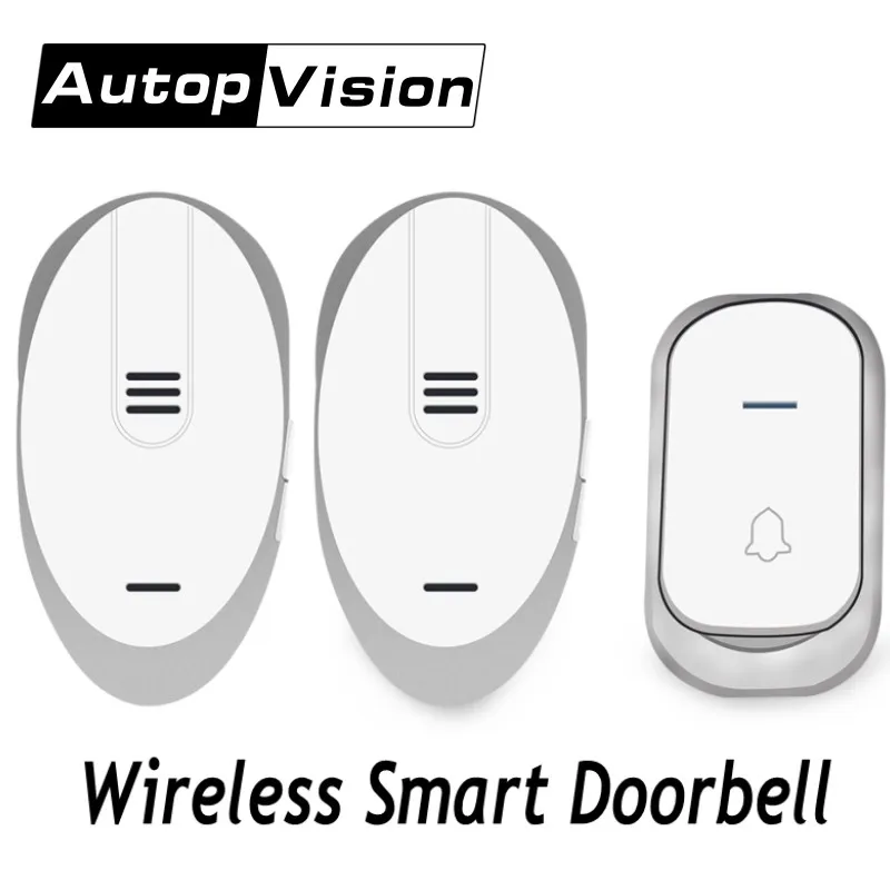 

Waterproof Wireless Music Doorbell Plug-in 32 Chime 2 Receiver+1 Transmitter home Door Bell 3 Volumes Adjustable smart doorbells