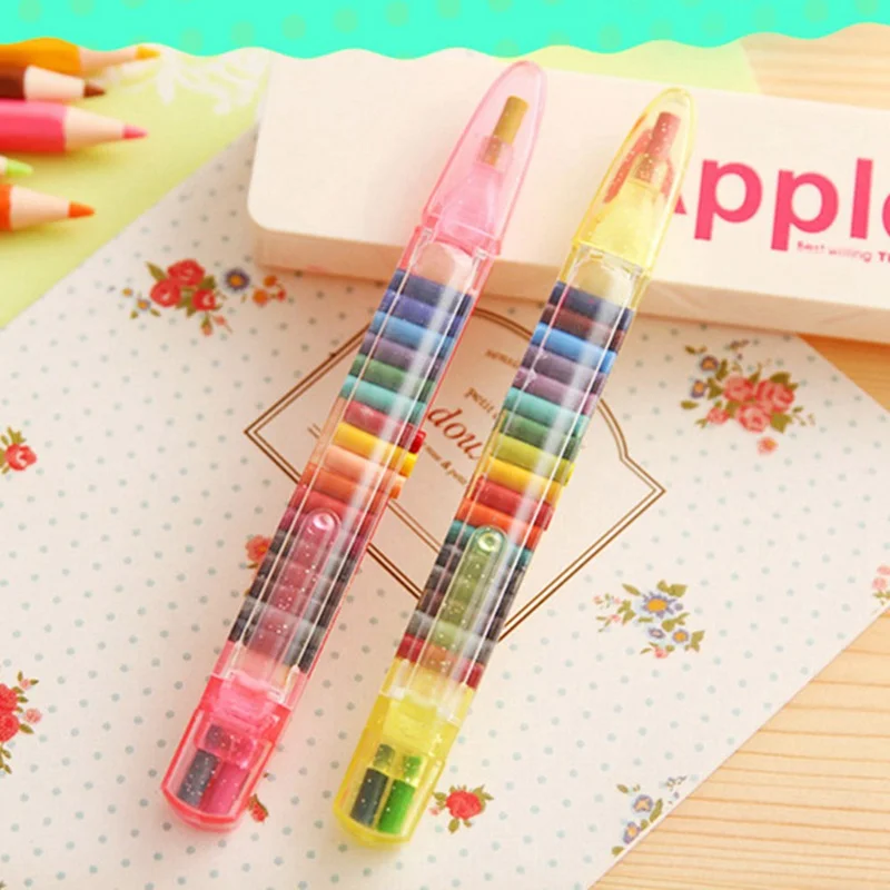 Креативные мульти цветные восковые мелки ручки 20 цветов забавные Обучающие масляные пастели Детские граффити маркеры