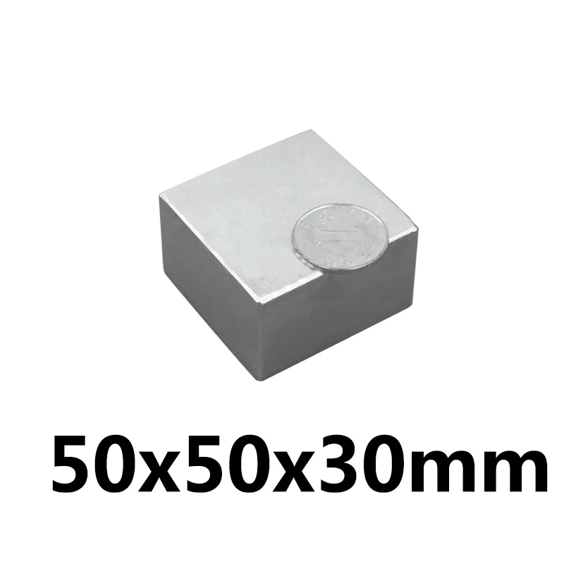 

1pcs/lot F 50x50x30 mm N35 Strong Square NdFeB Rare Earth Magnet 50*50*30 mm Neodymium Magnets 50mm x 50mm x 30mm