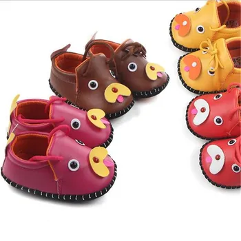 

2017 Lovely Cartoon PU Leather Baby Shoes First Walkers Antislip Infants Boys Girls Sport Shoes
