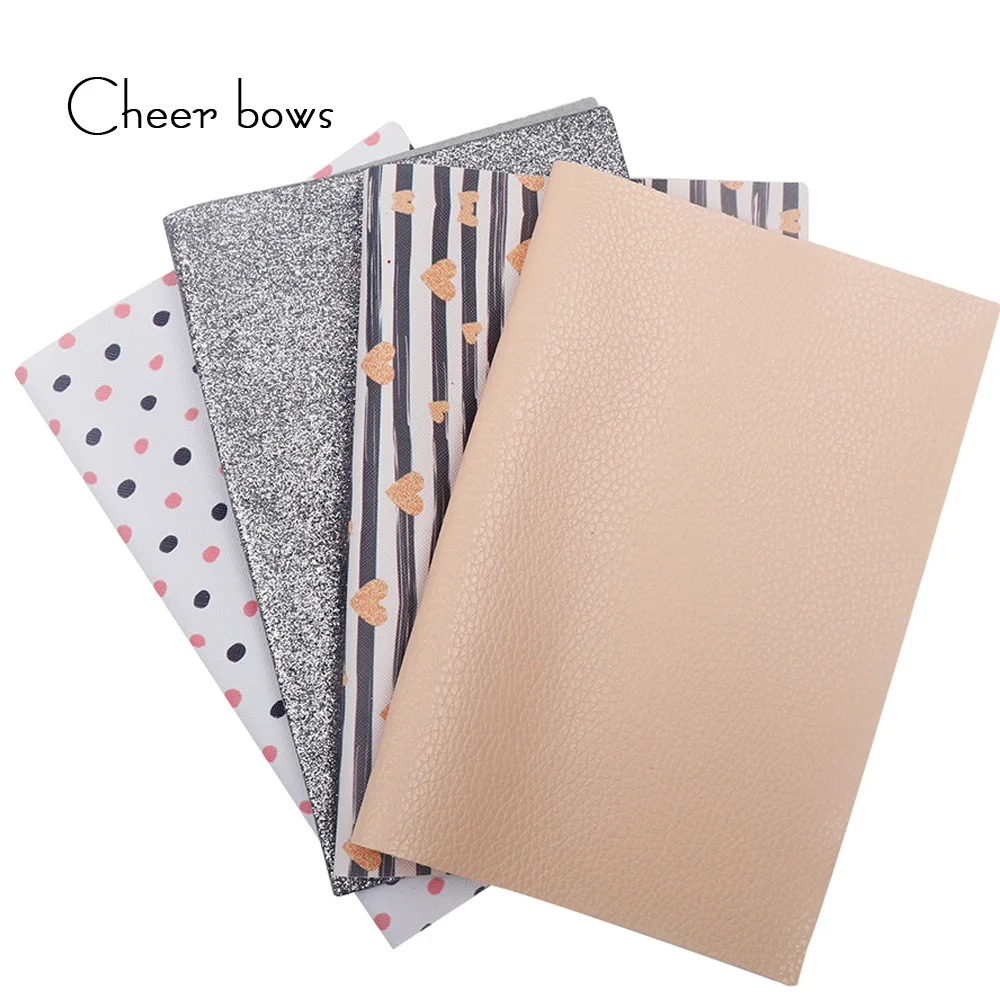 

4pcs/set Champagne Series Fabric Sheet For Patchwork Leather Glitter Set Decoration Material For Doll Handmade Bags 22cm*30cm