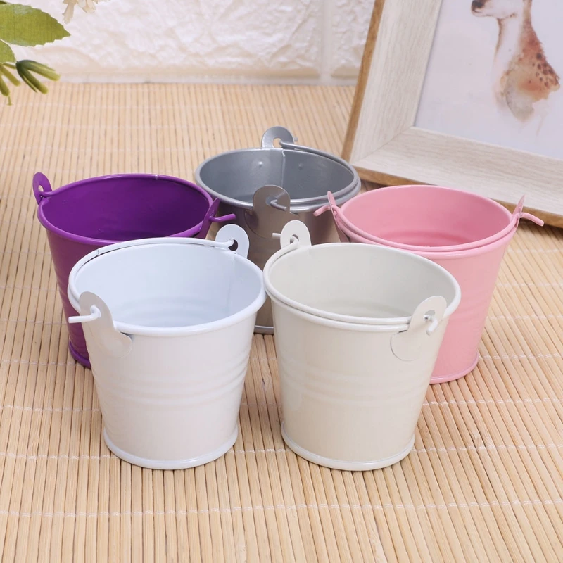 

Mini Flower Pot Metal Barrel Plant Succulent Plant Flowerpot Home Office Decor Flower Pot organizer