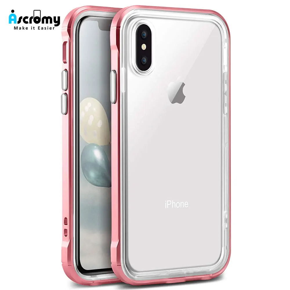 Ascromy для iPhone XS Max чехол силиконовый роскошный блестящий бампер Прозрачный XR X 8 Plus 7
