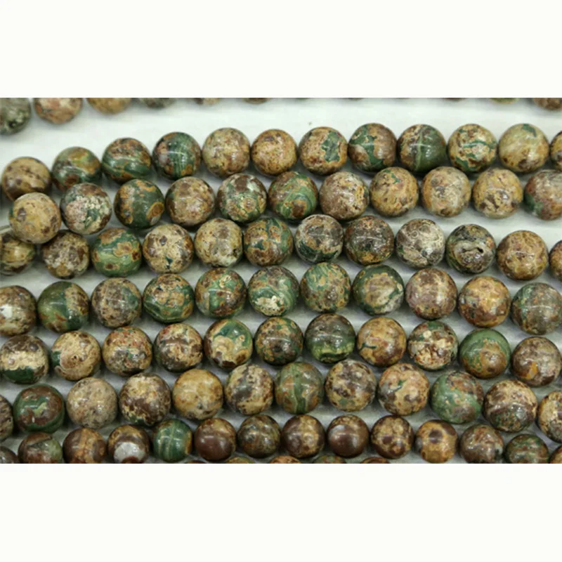 Натуральный зеленый китайский океан яшма Круглый камень Бусины 3-18 мм подходят для ювелирных изделий DIY ожерелья или браслеты 1" 03320