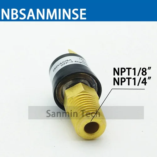 NBSANMINSE SMF08V 1/8 1/4 маленький вакуумный переключатель давления Разработанный переключатель автоматического сброса используется в вакуумной среде высокое качество