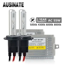 55 Вт H7 комплект ксеноновых фар, Высокопрочная конструкция H4 H11 H1 H3 9005 9006 881 D2S Canbus тонкими балластными 4300K 5000K 6000K 8000K 10000K Ксеноновые лампы Автомобильный светильник