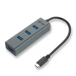 I-tec Metal USB-C металлический концентратор концентратора, dotado de 4 puertos, USB 3,0 (3,1 Gen 1) type-C, USB 3,0 (3,1 Gen 1) type-A, 5000 Мбит