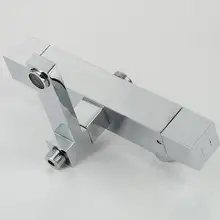 Термостатический кран для ванной с двойной ручкой, медный настенный смеситель для душа, латунный термостатический смеситель для душа, смесительный клапан