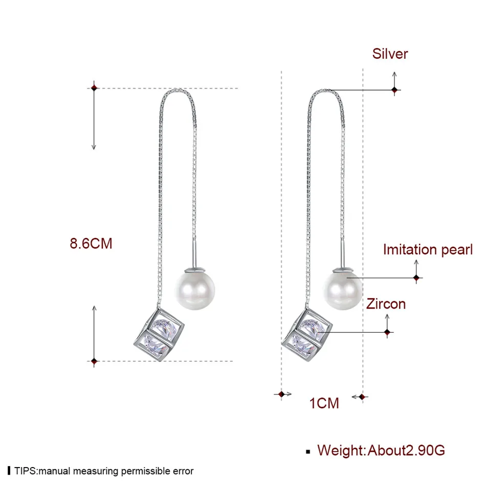 925 sterling silver Pearl dangle Earrings   (3)