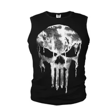 SzBlaZe мужской хлопковый жилет Каратель майки без рукавов Хэллоуин Череп печати Летняя майка тонкий дизайн модные топы