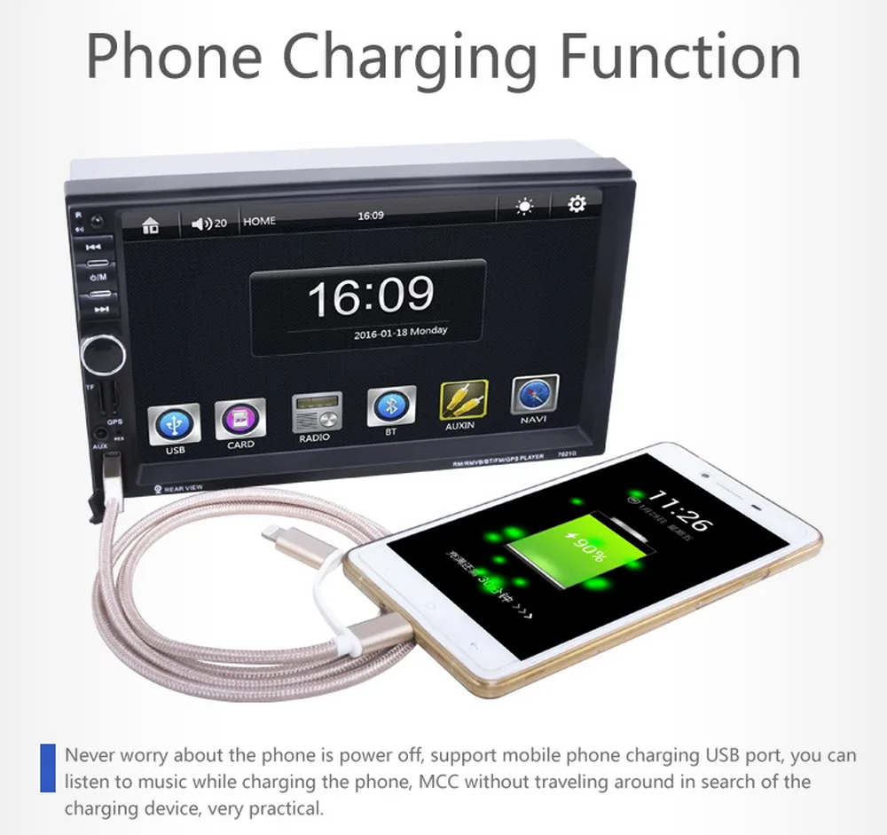 Автомагнитола 2 din с Bluetooth 7 дюймовым экраном USB TF FM 8 Гб|car radio|car radio bluetooth2 |