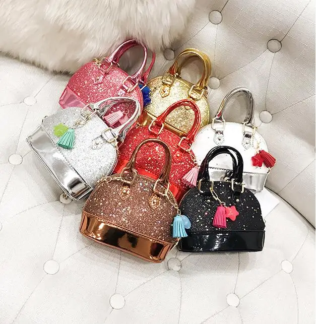 

Fashion Shining Princess Handbag Girls Woman Bag PU Evening Package Kids Bag's Cute Crossbody Mini Children Lovely Clutches